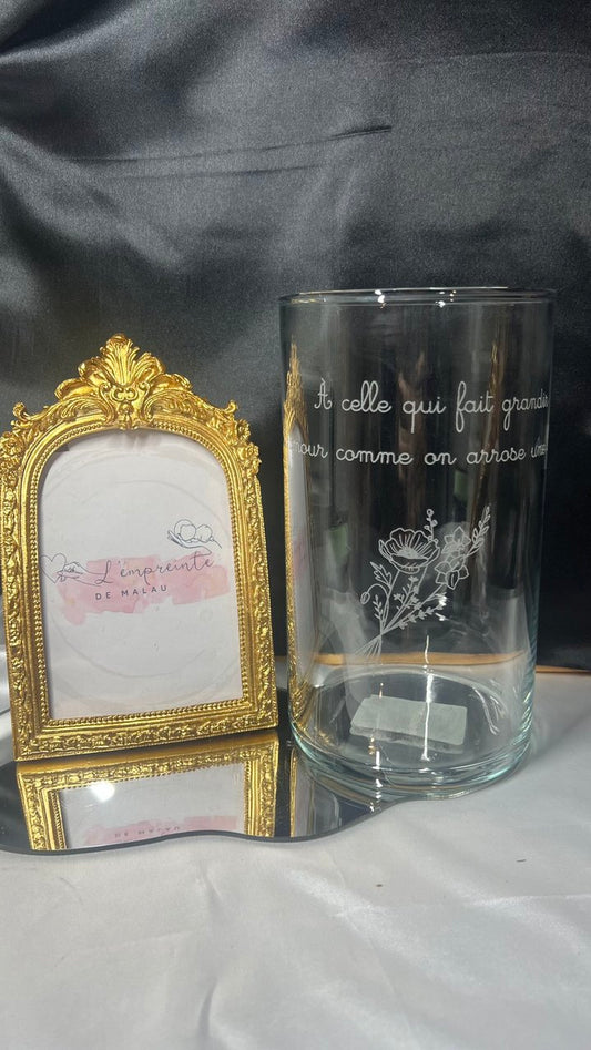 Vase long personnalisé gravé