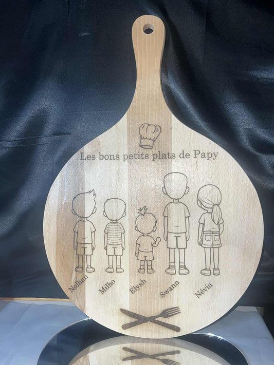 Planche apéritive ronde personnalisée – 30 cm de convivialité et d’amour à partager