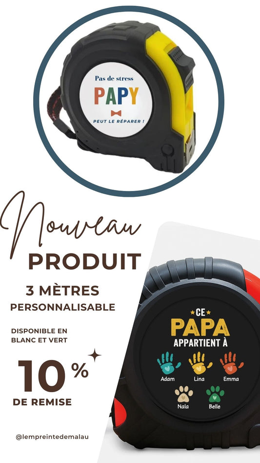 Mètre ruban 3 m personnalisable – Un outil unique pour des mains qui créent avec cœur