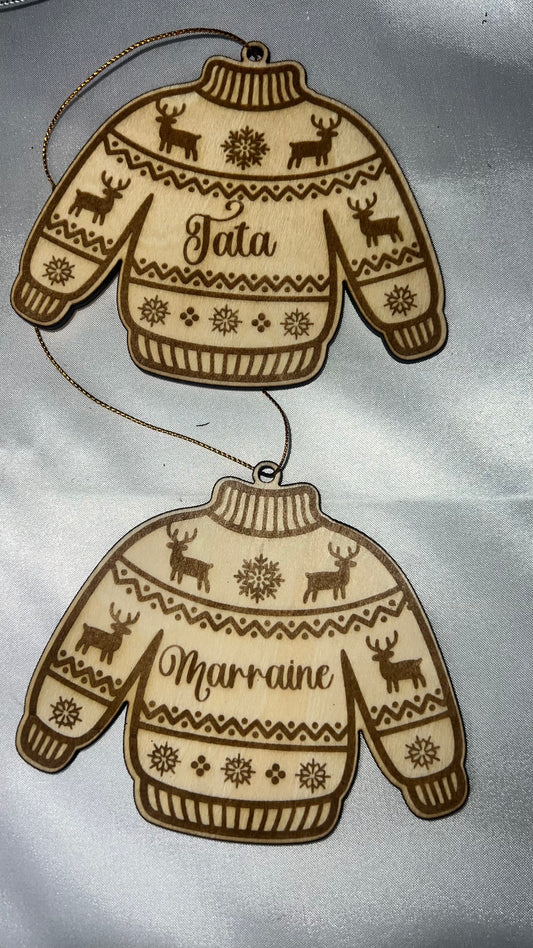 🎄 Pulls de Noël en Bois Personnalisés