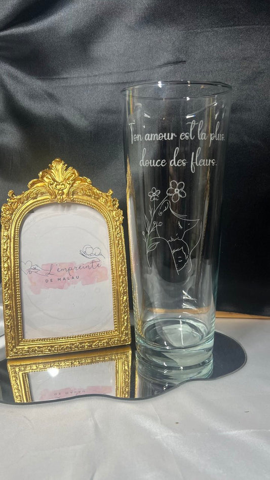 Vase long personnalisé gravé